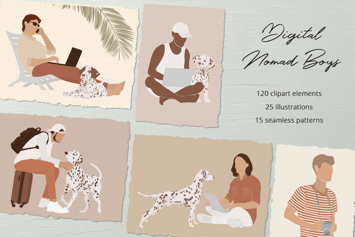 Digital Nomad Boys Illustration Set, a Work Illustration by Irena Art (Photo 1 of 13)