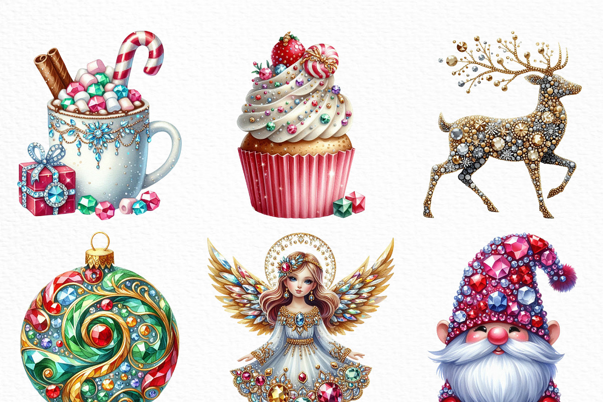 Rhinestone Christmas Sublimation, an Illustration by Craft Nest (Photo 3 of 6)