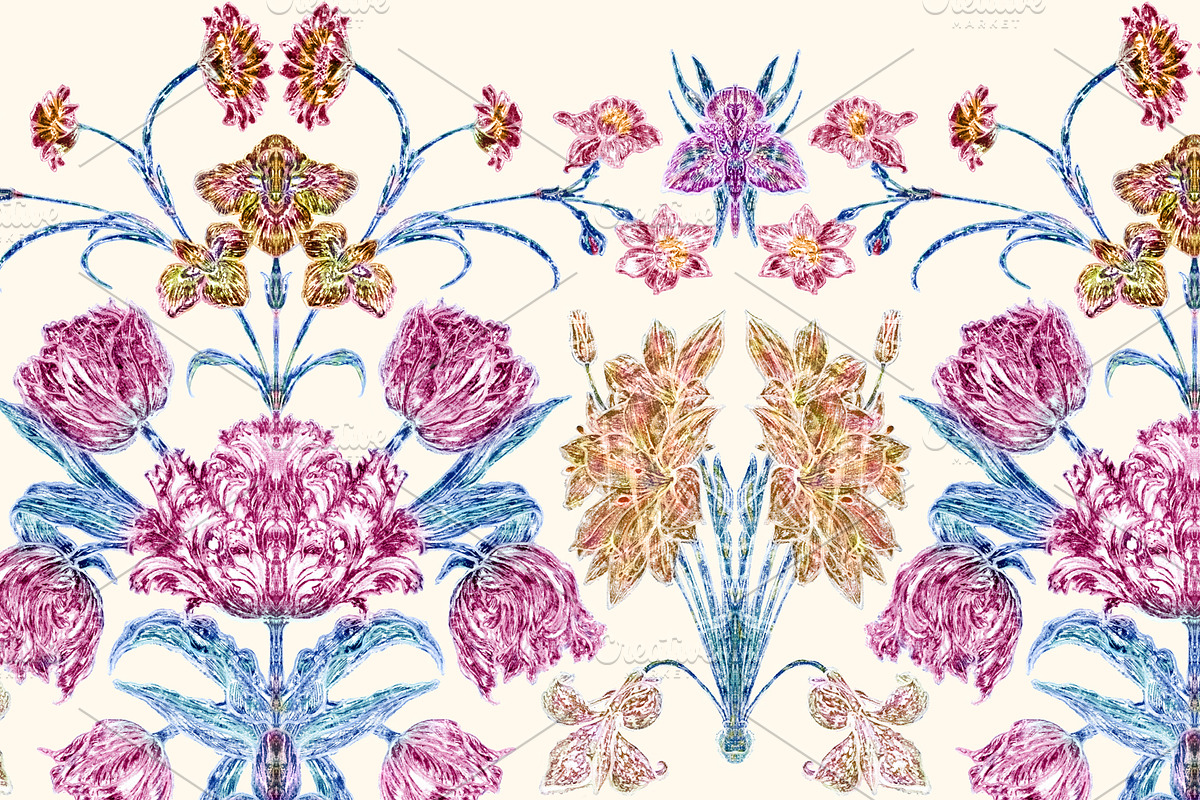 Modern Vintage floral pattern, a Pattern Graphic by YvY (Photo 1 of 7)
