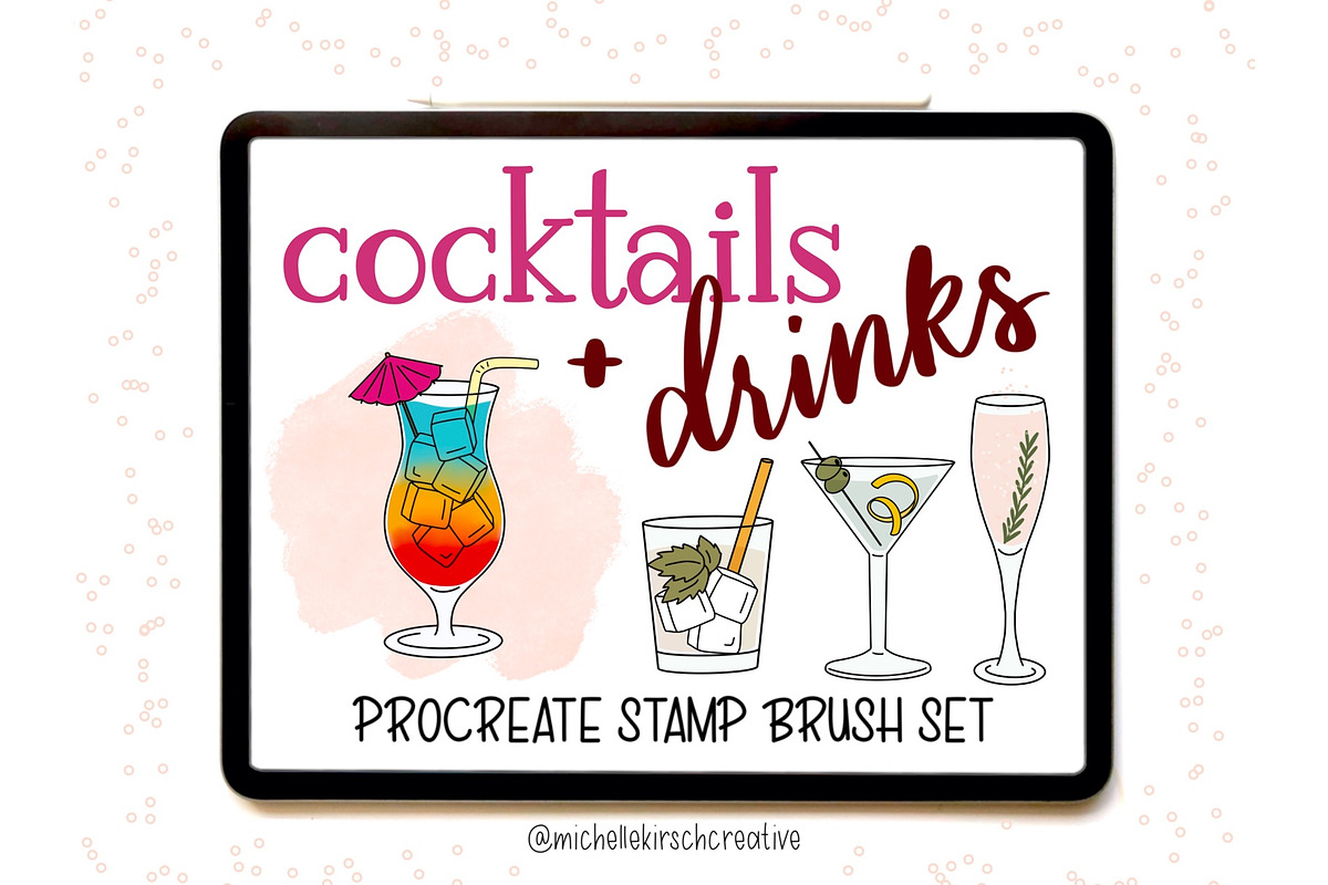 DRINKS BUNDLE Procreate Stamps, a Brush Add-On by Michelle Kirsch Creative (Photo 10 of 18)