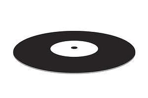 Vinyl record line art