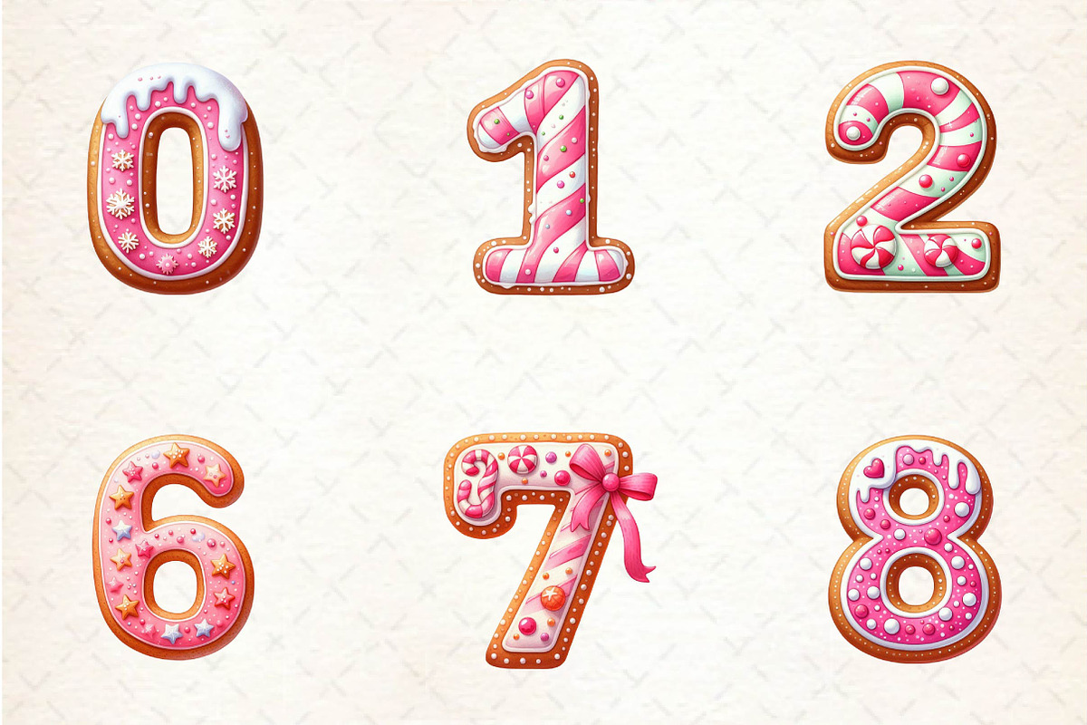 Pink Christmas Gingerbread Alphabet, an Illustration by CreationArt (Photo 2 of 7)