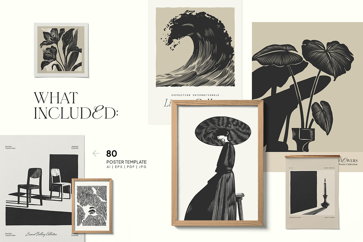 Linocut Gallery | Poster Builder, an Object Graphic by KetteCreate (Photo 4 of 13)