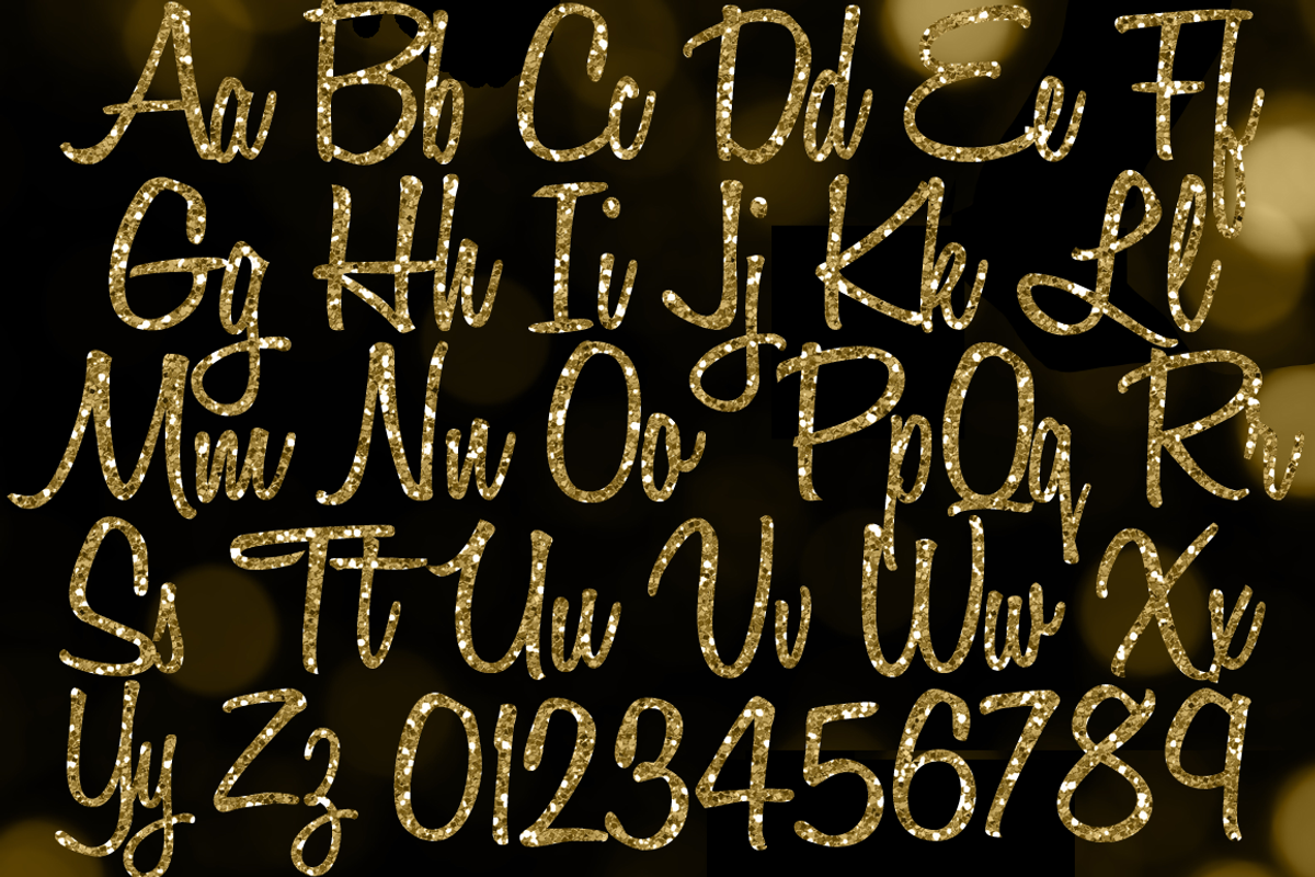 Gold Glitter Letters - Gold Alphabet, an Object Graphic by Paper Element (Photo 2 of 5)