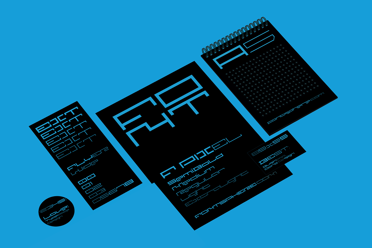 F Pixel - Typeface Family 15 Styles, a Sans Serif Font by Fontsphere (Photo 8 of 9)