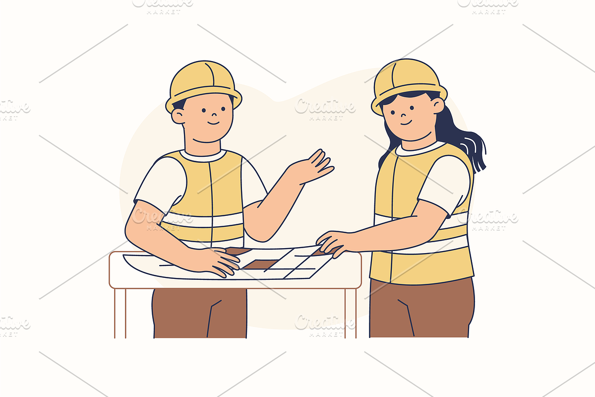 Construction Worker Illustration, an Object Graphic by Jump Studio (Photo 3 of 12)