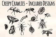 Creepy Crawly Vector Bug Bundle, an Illustration by Violet LeBeaux (Thumbnail 1 of 4)