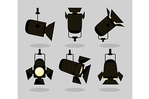 spotlights symbol collection, an Object Illustration by studiogstock