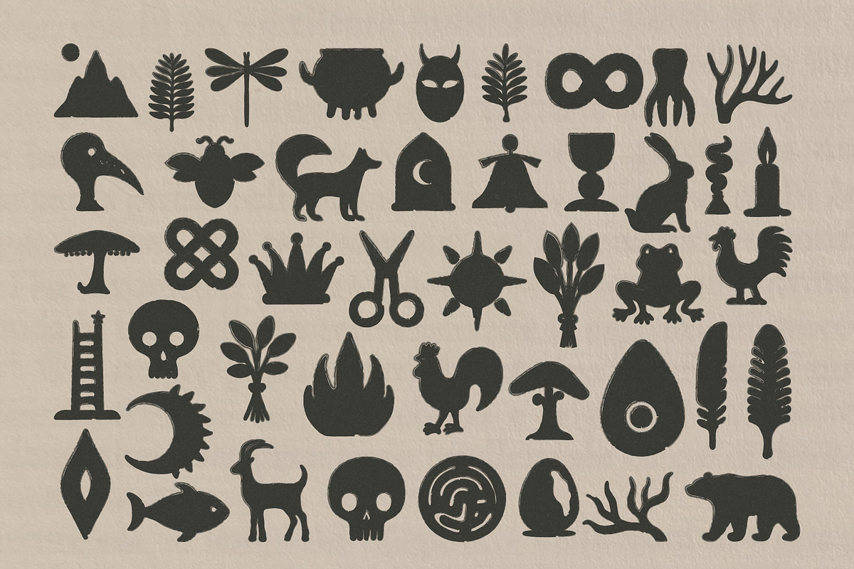 Mystic Nature: 100 Textured Symbols, an Object Illustration by Veyla (Photo 6 of 14)