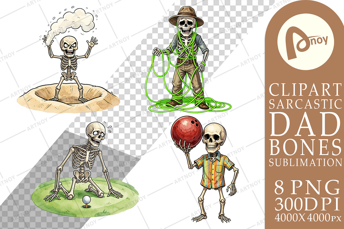 Sarcastic Dad Bones Sublimation, a Seasonal Illustration by Artnoy (Photo 8 of 18)