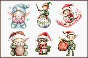 Whimsical Christmas Elf Clipart Bund, an Illustration by Sublimation Artist (Thumbnail 3 of 6)