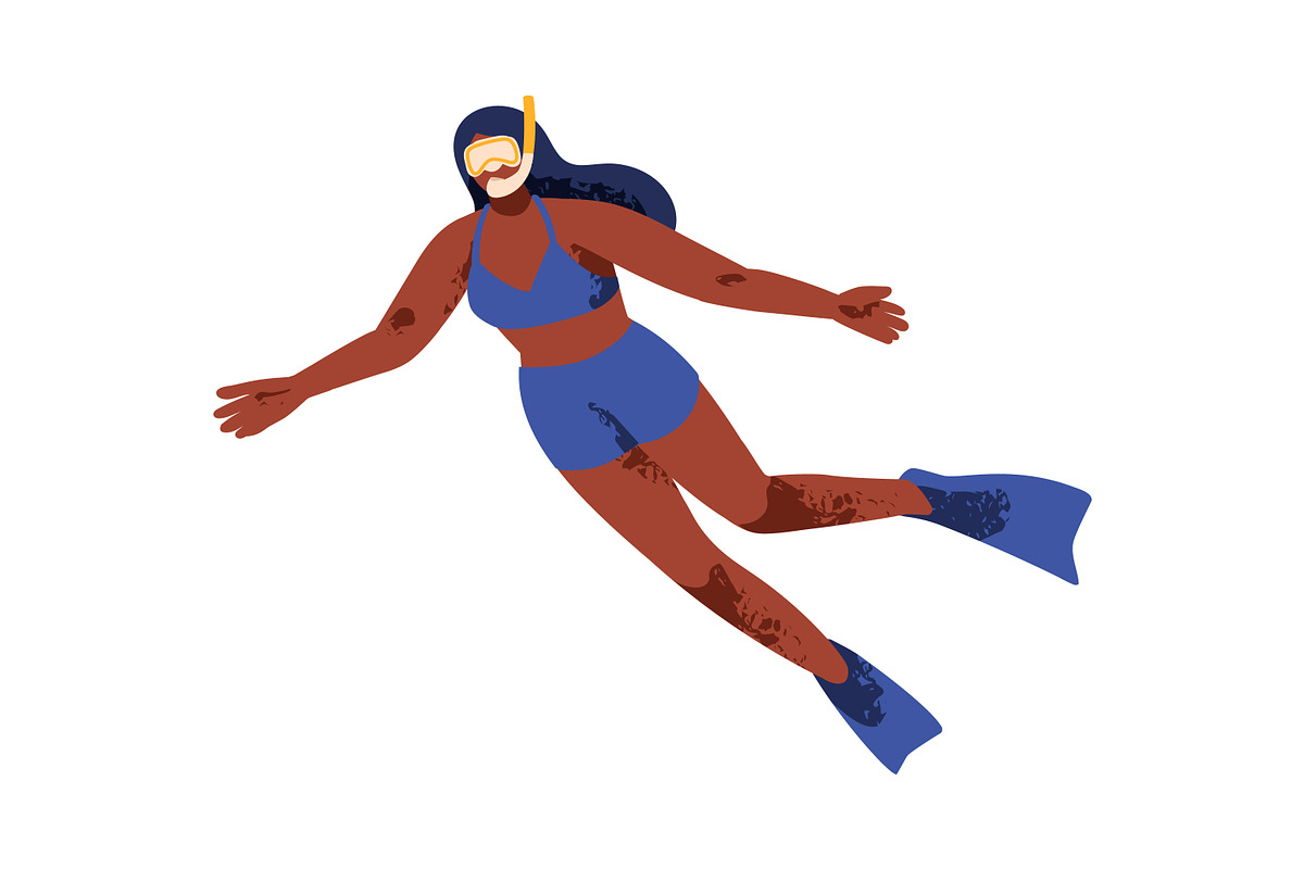 Divers set. Underwater scuba diving, a Person Illustration by Good Studio (Photo 5 of 5)
