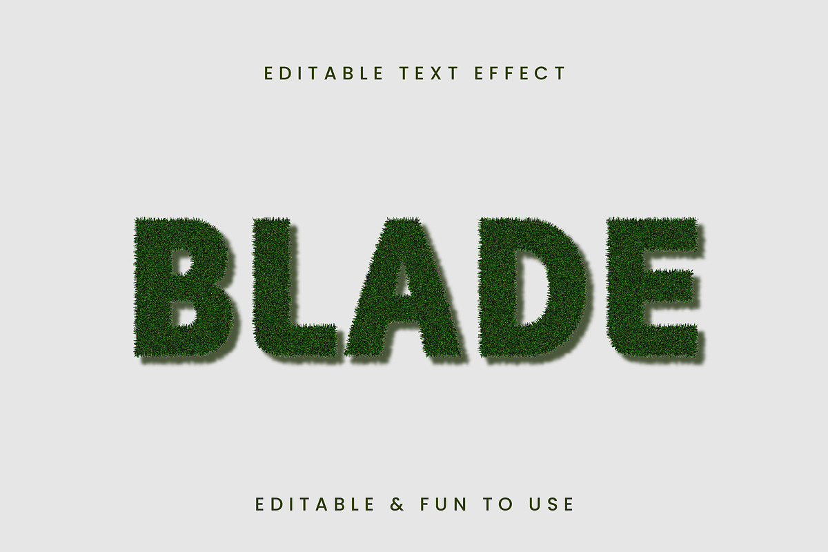 Grass Texture 3D Bold Text Effect