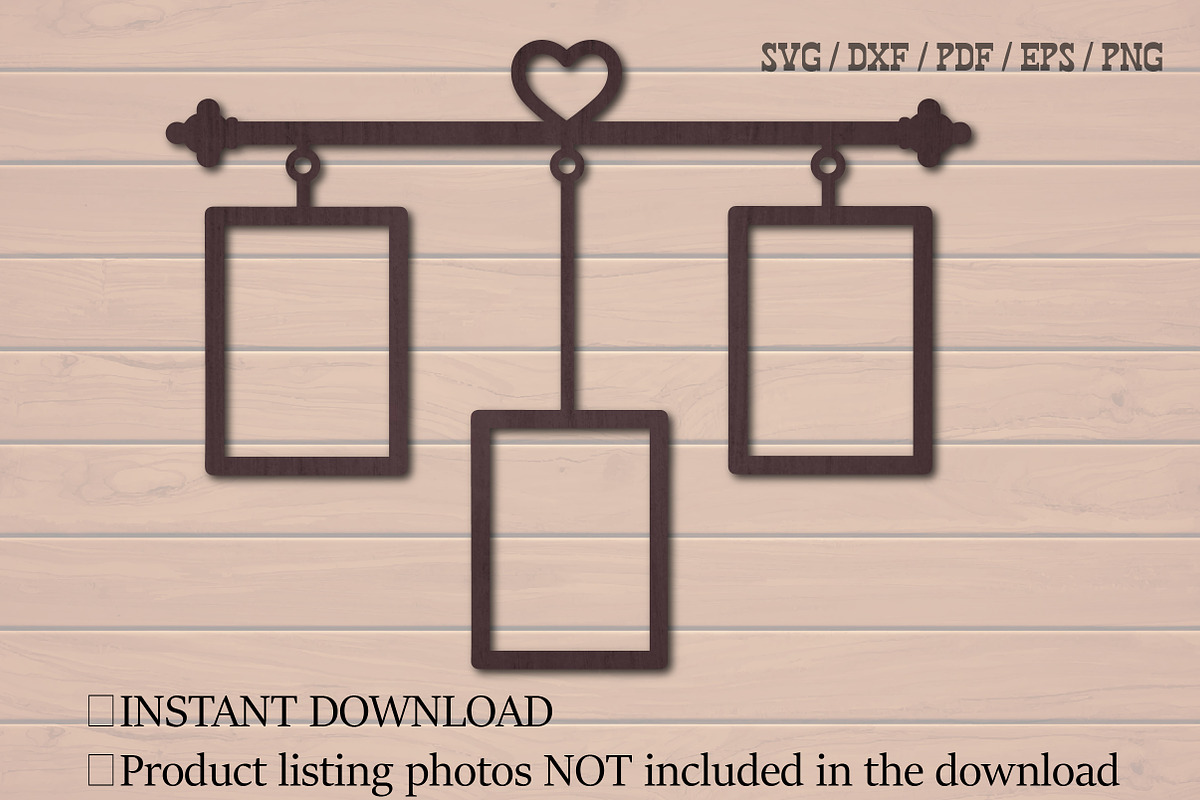 Heart Hanging Family Photo Frame SVG, an Object Graphic by Libby Wishes (Photo 2 of 3)