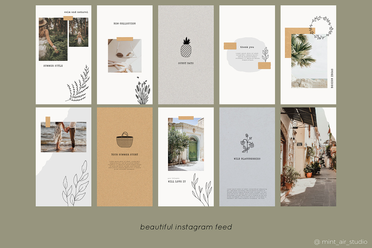 Instagram Post & Stories. Summer, a Social Media Template by Mint Air Studio (Photo 7 of 10)