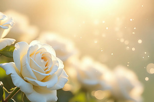 White Rose Floral Background with Bl, a Photo by LOGOCREATIVE