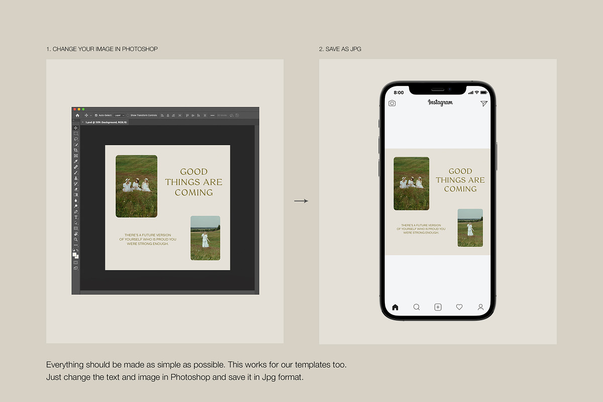 CANVA PS Instagram Templates Posts, a Social Media Template by Love Radiation Studio (Photo 10 of 16)