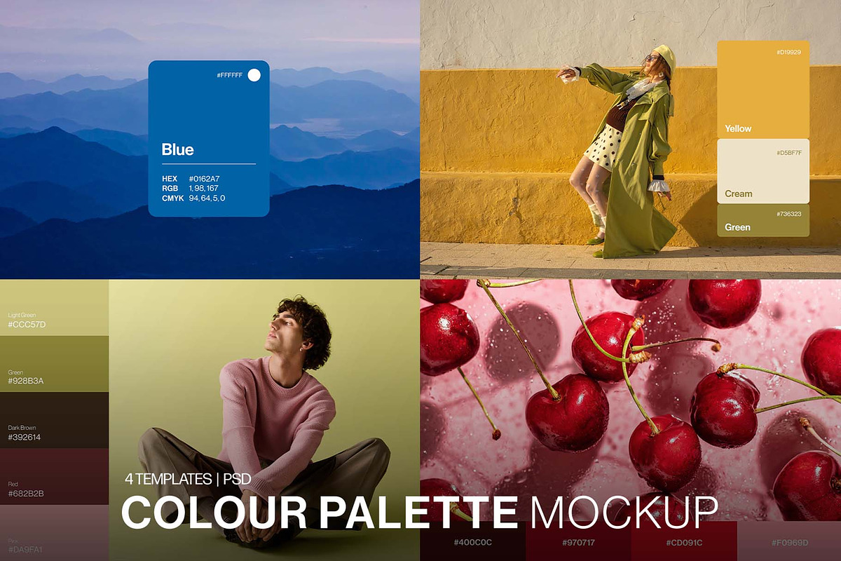 Color Palette Mockup Template, a Branding & Logo Template by DesignerCandies (Photo 1 of 10)