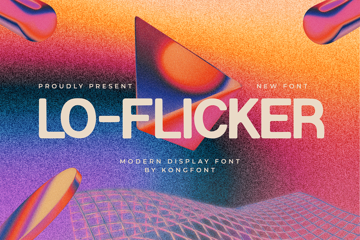 Lo-flicker – Modern Display Font, a Sans Serif Font by overlaytemplates (Photo 1 of 5)