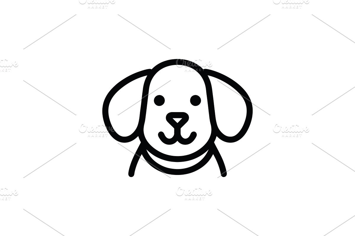 Dog face simple outline logo, a Branding & Logo Template by Vectorium Studio (Photo 2 of 2)