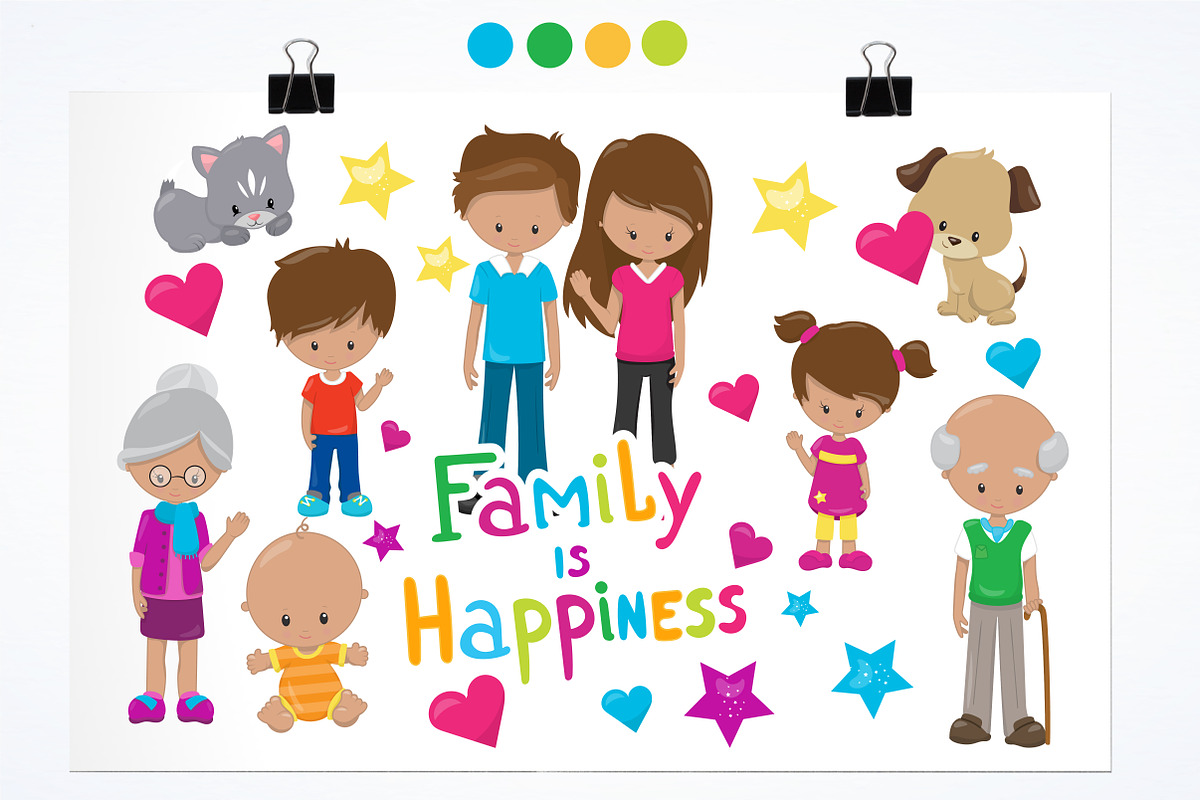 Happy family illustration pack, an Illustration by PrettyBundles (Photo 2 of 5)