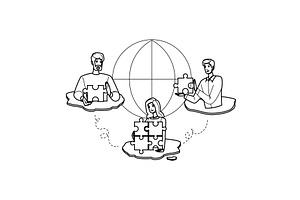 process outsourcing vector, a Person Illustration by pikepicture