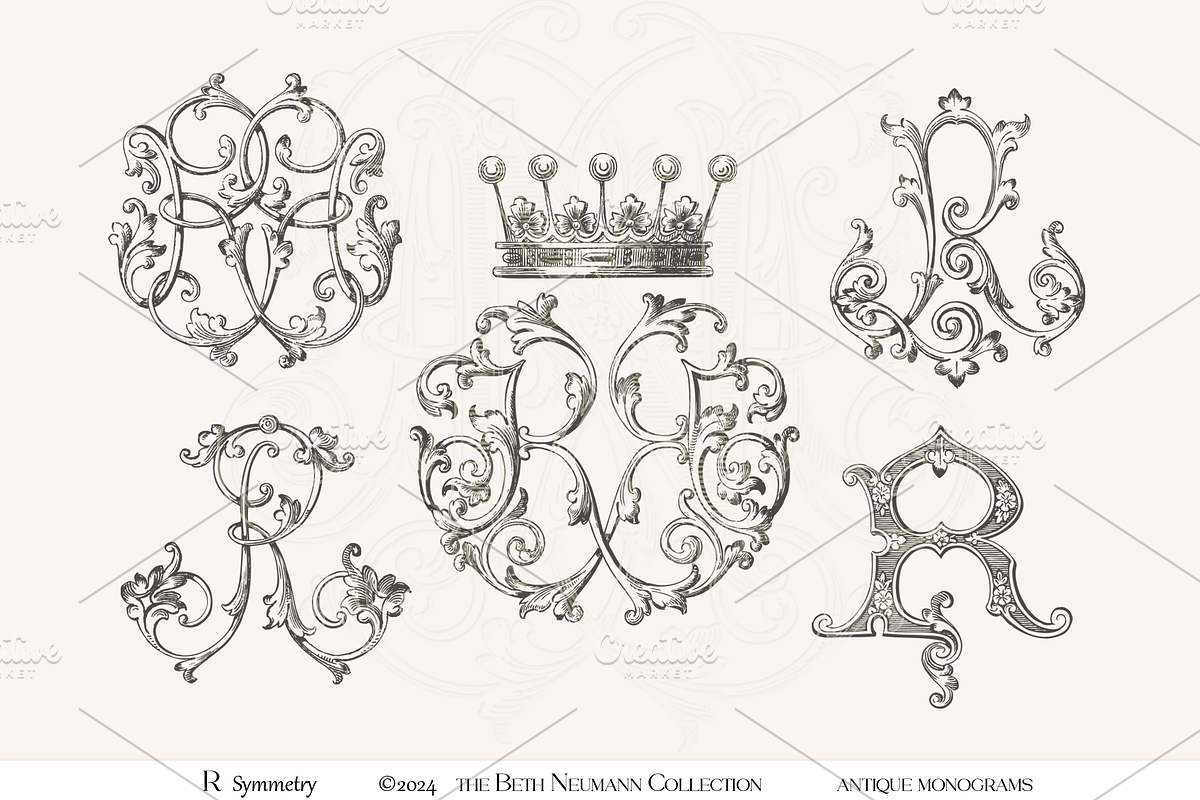 Antique Vintage Monogram Initial R, an Object Graphic by Antique Monograms (Photo 1 of 4)