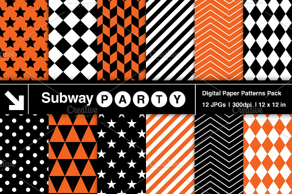Halloween Geometric Patterned Papers preview 2