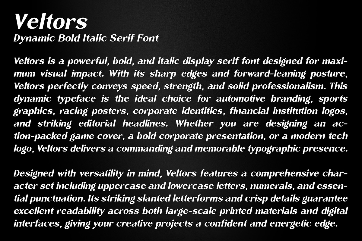 Veltors Dynamic Display Typeface, a Serif Font by OWPictures (Photo 7 of 8)