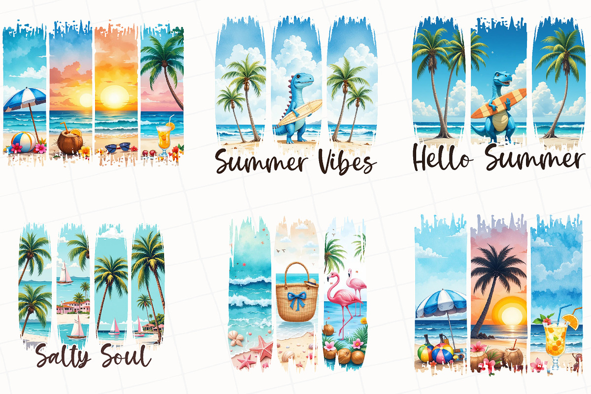 Summer Brushstroke Sublimation, an Illustration by OK Design (Photo 3 of 4)