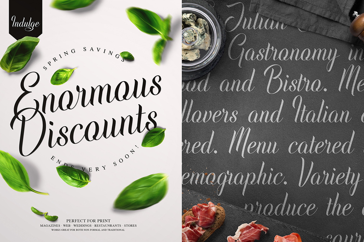 Indulge Script, a Script Font by Anthony James (Photo 9 of 9)