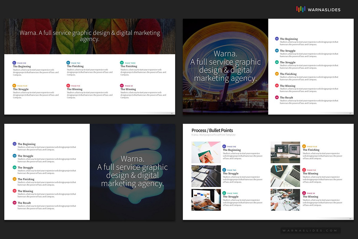 6 Bullet Points PowerPoint Templates, a Presentation Template by Warna Works (Photo 10 of 18)