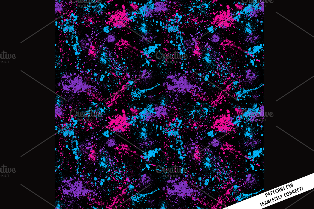 90s Paint Splatter Digital Paper