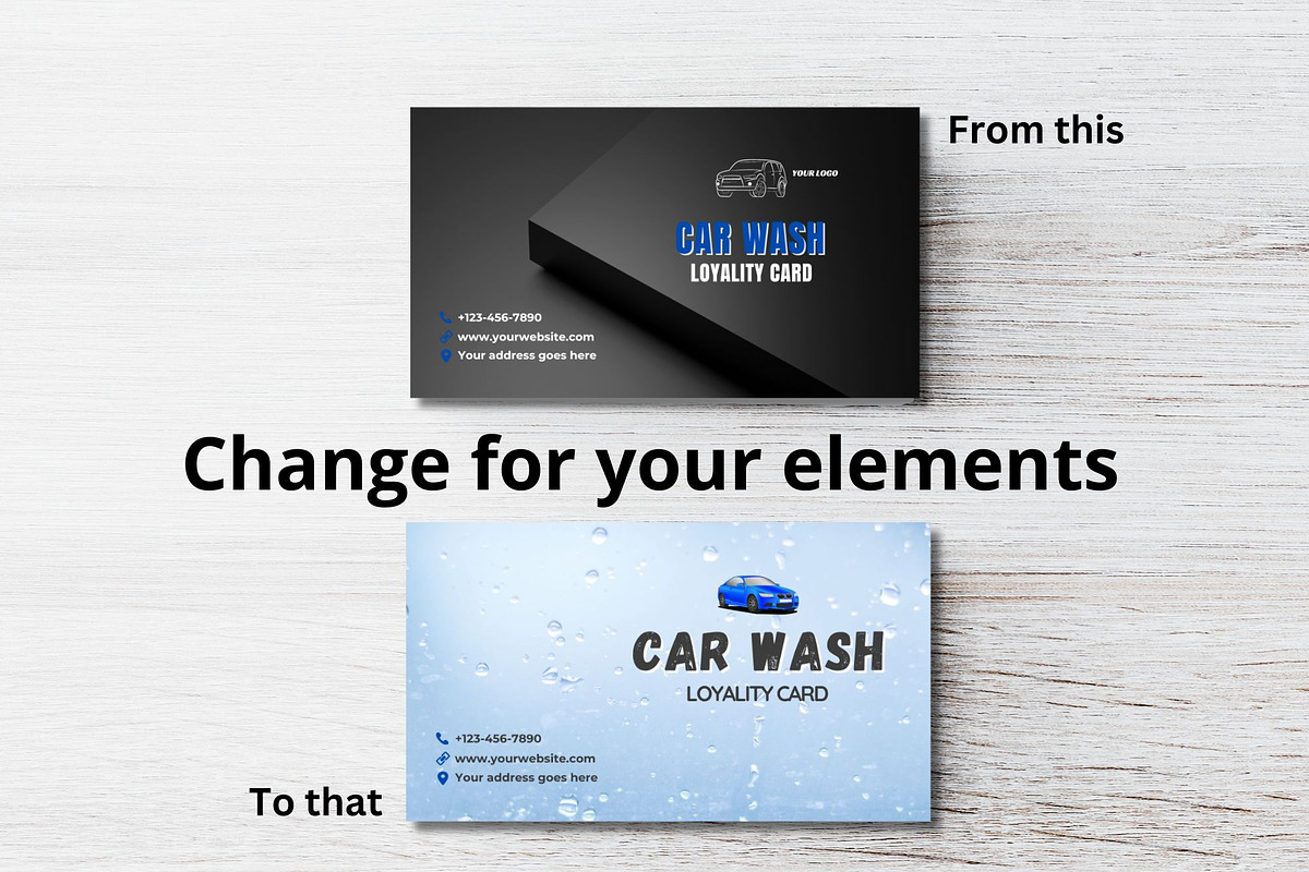 Car Wash Loyalty Card Canva, a Business Card Template by Talipic Designs (Photo 3 of 7)