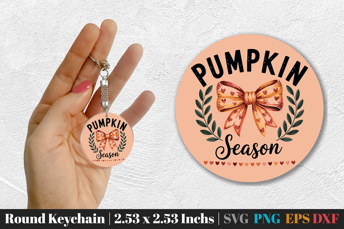 Fall Round Keychain SVG PNG Bundle, an Illustration by Actual Pixel (Photo 15 of 20)