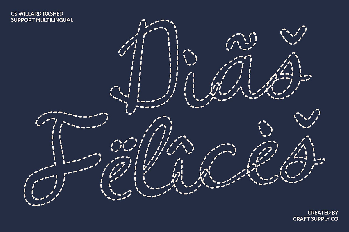 CS Willard Dashed, a Script Font by Craft Supply Co. (Photo 7 of 8)