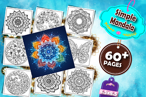 Simple Mandala Coloring Book, an Animal Illustration by Printable Design Store