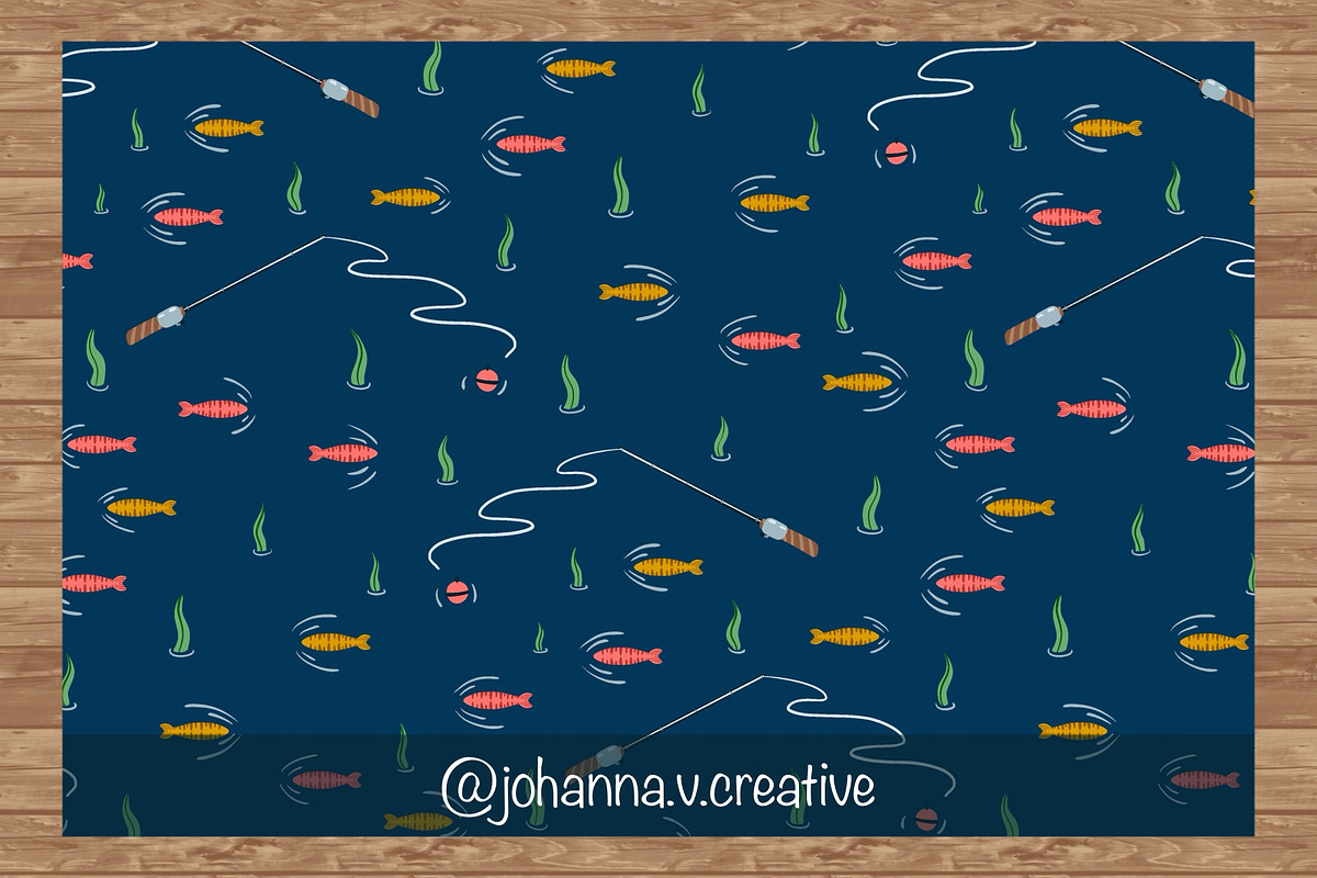 Fishing Adventure Surface Pattern, an Illustration by Johanna V. Creative (Photo 2 of 4)