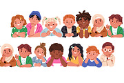 Happy kids lying together in row, a Person Illustration by Good Studio (Thumbnail 7 of 7)