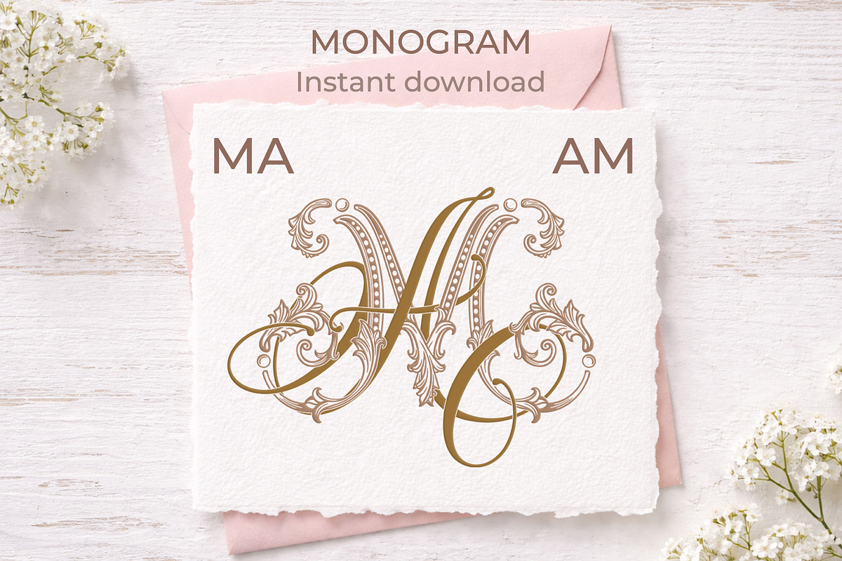 MA AM Wedding Monogram Logo, a Branding & Logo Template by LogoAV (Photo 5 of 8)