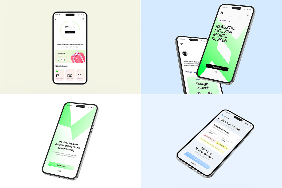 Smartphone Screen Mockup Collection, an iPhone Mockup by graphypix (Photo 1 of 14)