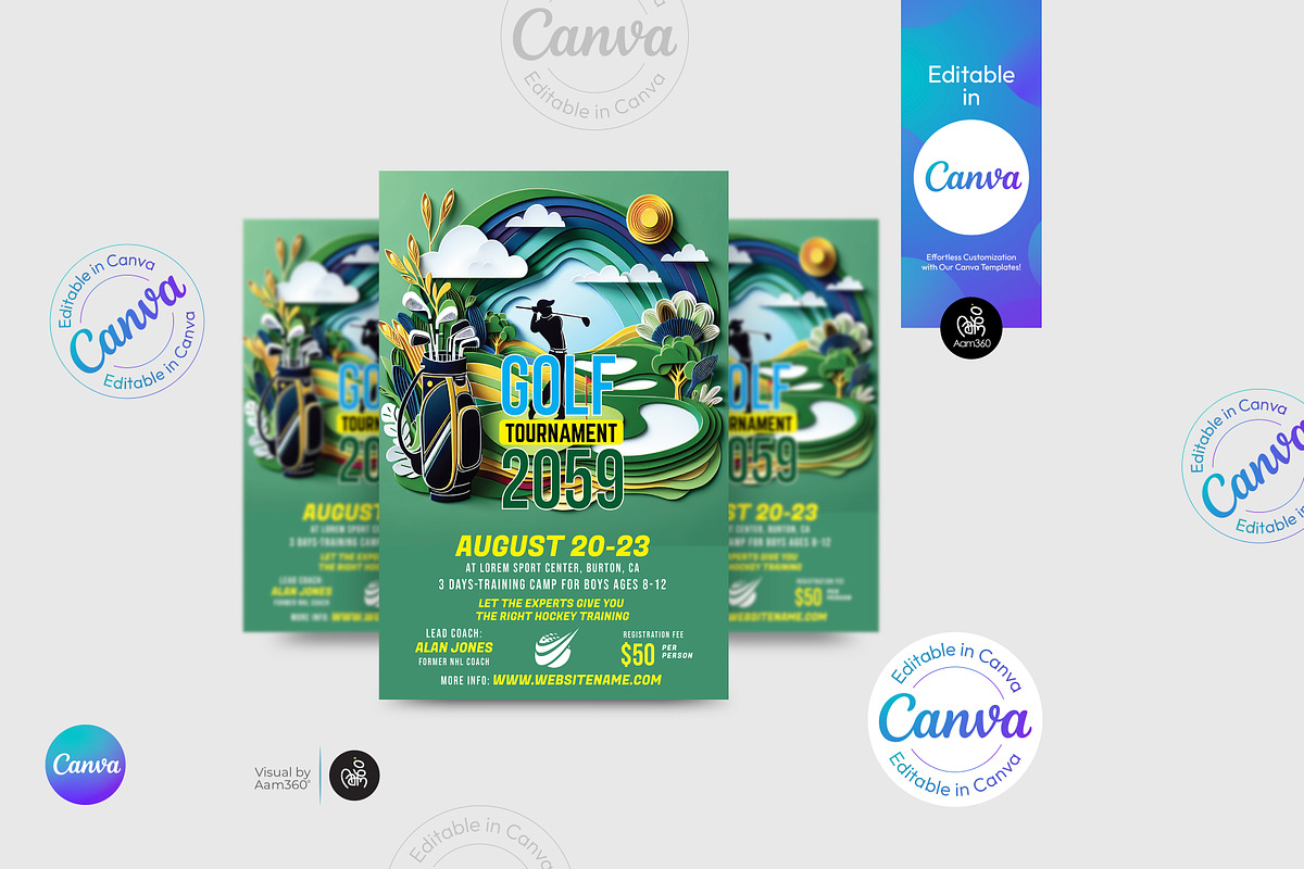 Golf Flyer Template, a Flyer Template by Aam360 (Photo 2 of 3)