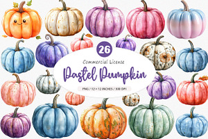 Pastel Pumpkin Clipart, an Illustration by SinaCreation