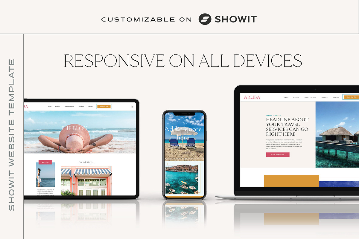 Aruba Travel Showit Website Template preview 4
