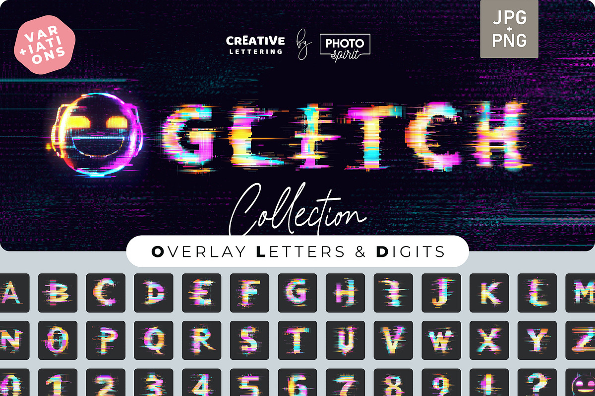 Digital Glitch Pixel Letters Overlay, a Symbol Font by PhotoSpirit (Photo 1 of 8)