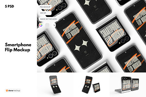 Smartphone Galaxy Z Flip Mockup V2, an Android Mockup by DSNA Mockup
