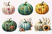 Faux Embroidery Fall Pumpkin Clipart, an Illustration by Dream Creation (Thumbnail 6 of 7)