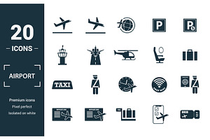 Airport Filled Icon Set