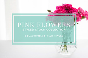 Pink Flowers Styled Stock
