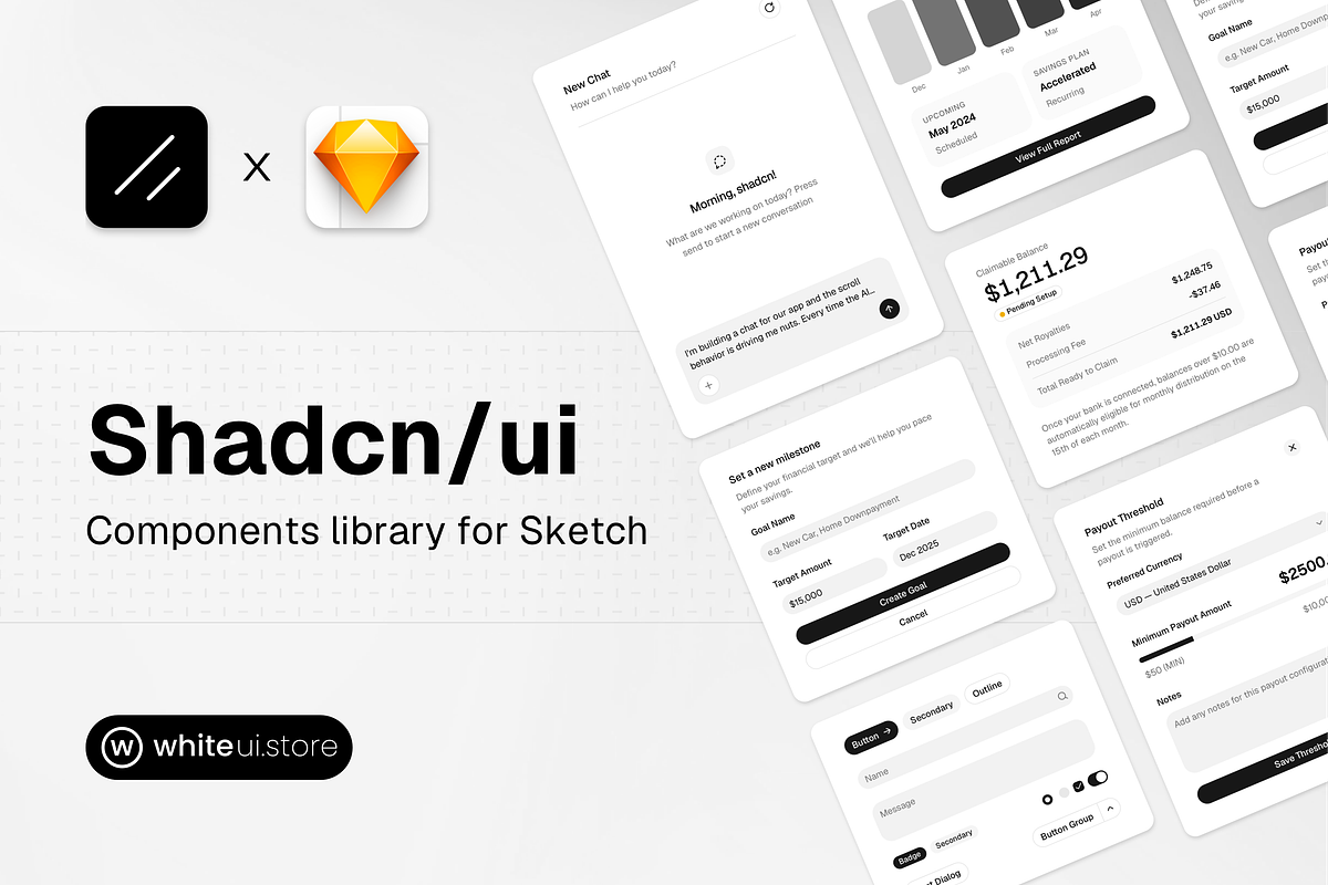 Shadcn UI Components for Sketch, an UI Kit Template by WhiteUI.Store (Photo 1 of 9)